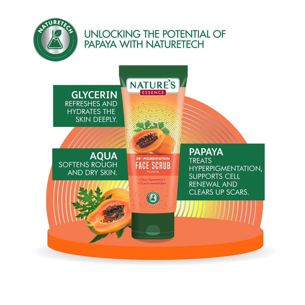 De-Pigmentation Face Scrub for Women Papaya Face Scrub, Orange