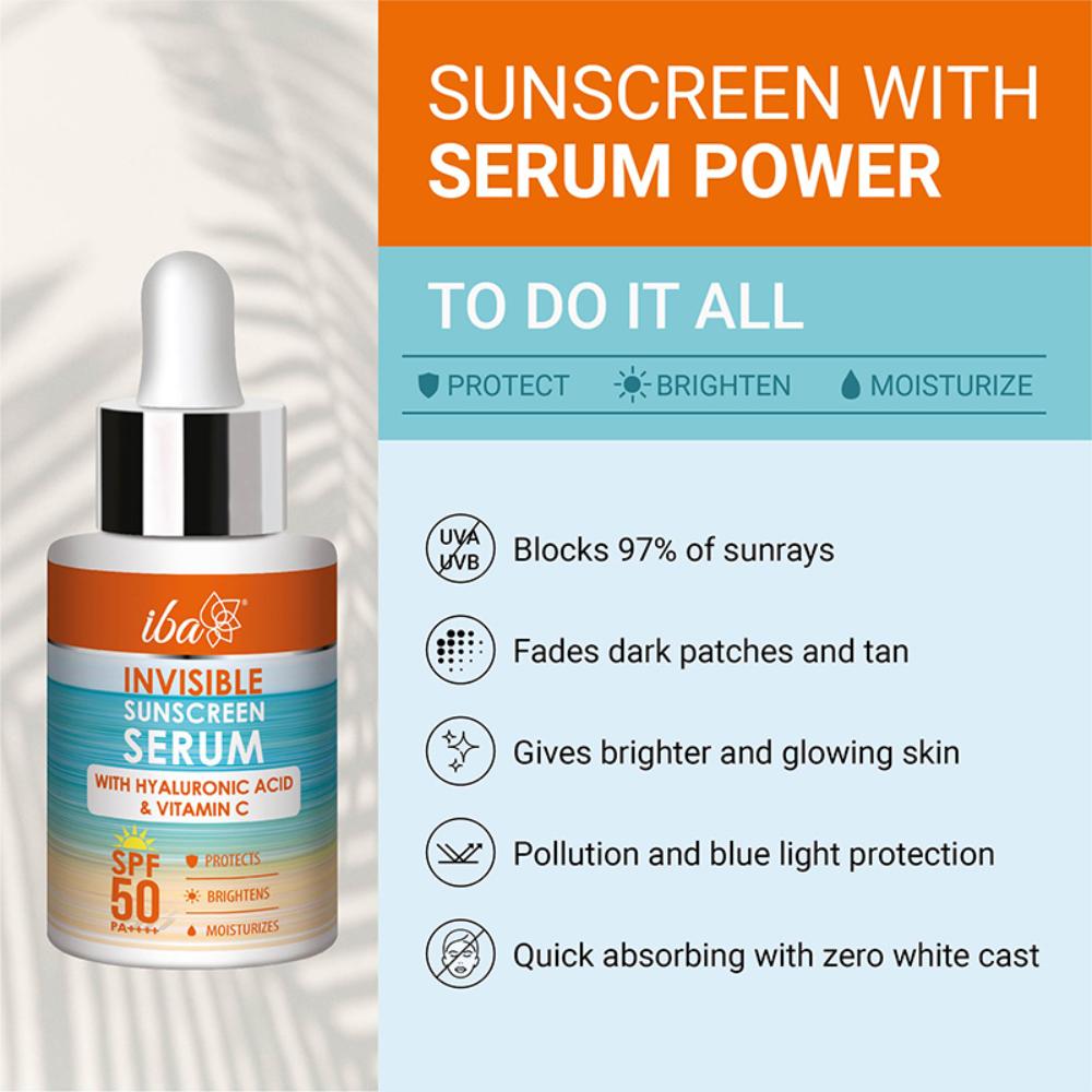 Invisible Sunscreen Serum SPF 50 PA+++ With Hyaluronic Acid & Vitamin C