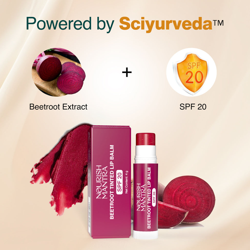 Beetroot Tinted Lip Balm with SPF 20 for Smooth, Nourished & Protected Lips