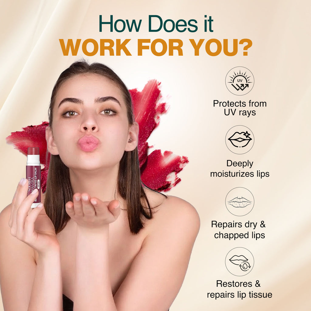 Beetroot Tinted Lip Balm with SPF 20 for Smooth, Nourished & Protected Lips