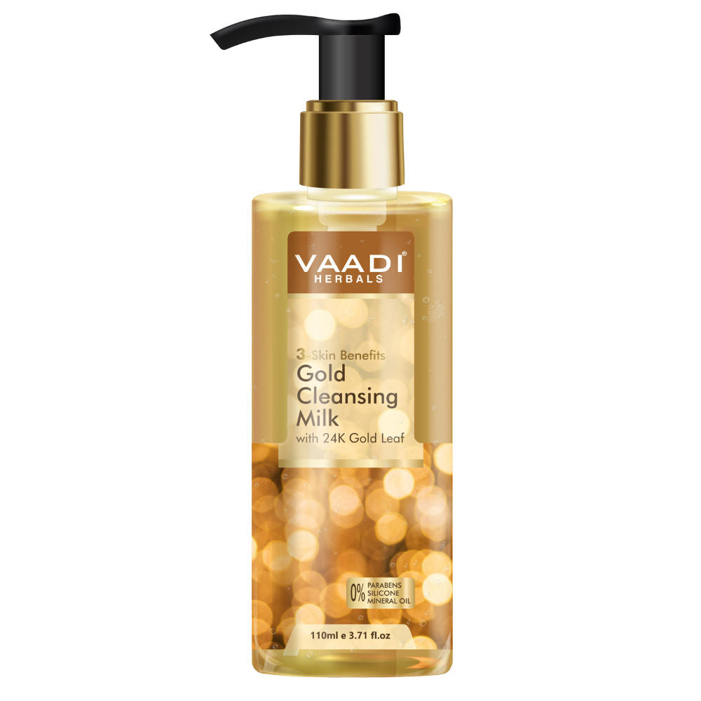 Gold Cleansing Milk With 24k Gold Leaf - 3-skin Benefits