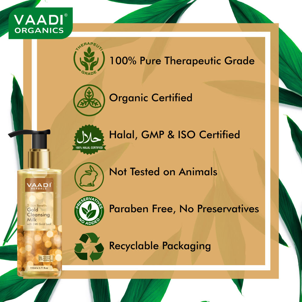 Gold Cleansing Milk With 24k Gold Leaf - 3-skin Benefits