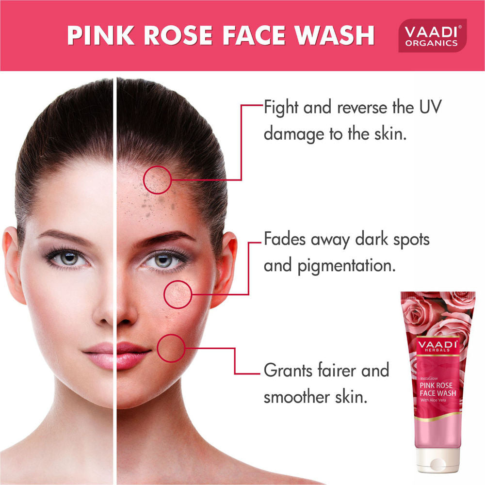 Insta Glow Pink Rose Face Wash With Aloe Vera Extract