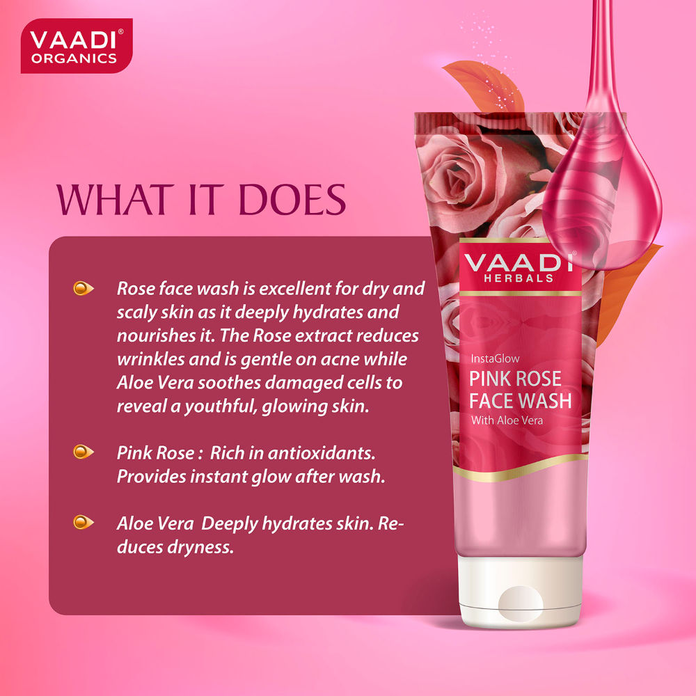 Insta Glow Pink Rose Face Wash With Aloe Vera Extract