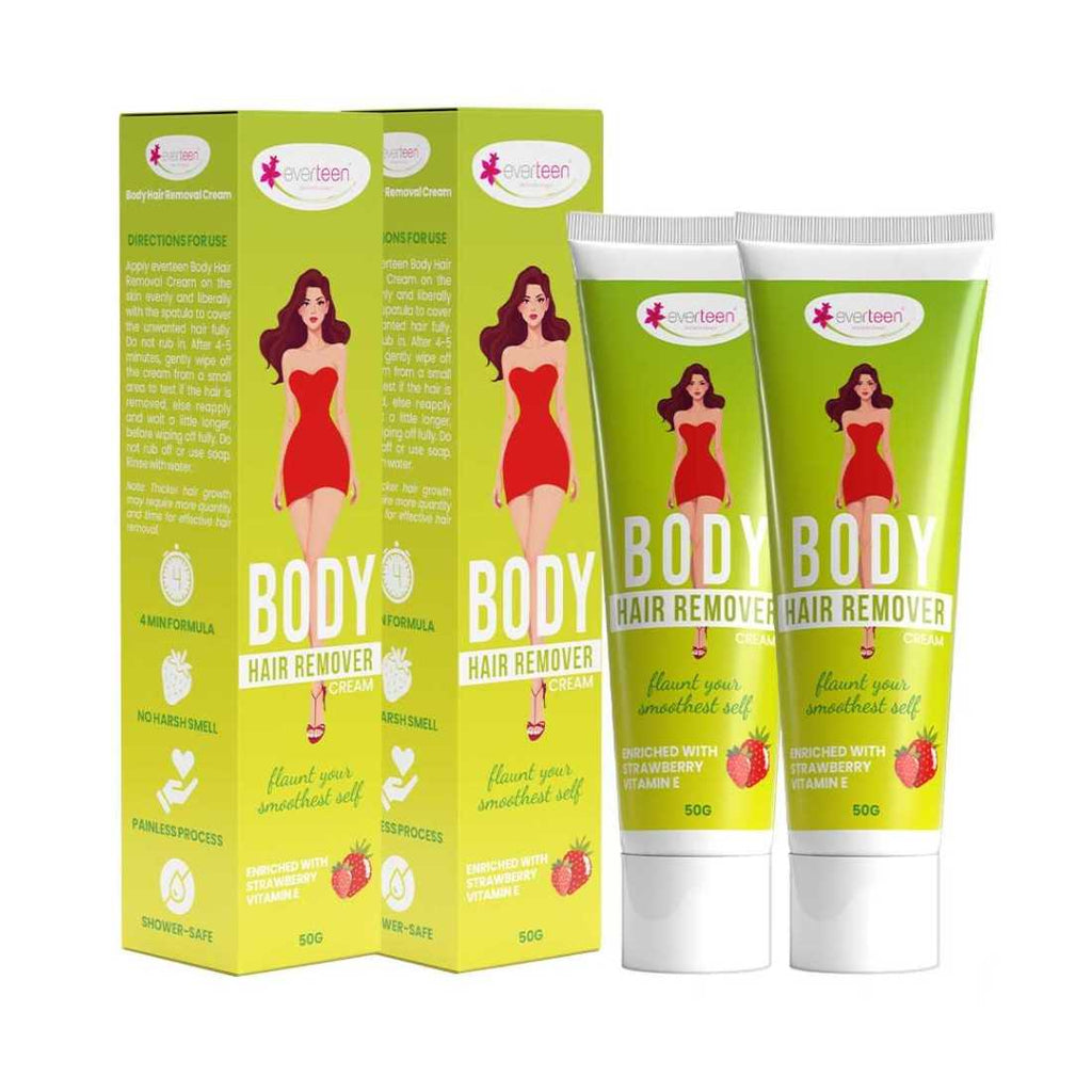 Body Hair Remover Cream - Strawberry, Vitamin E & Almond Oil