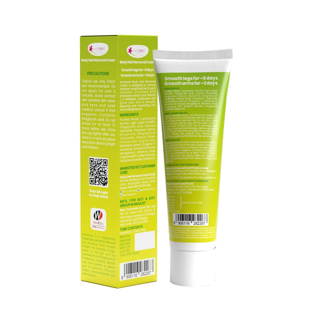 Body Hair Remover Cream - Strawberry, Vitamin E & Almond Oil