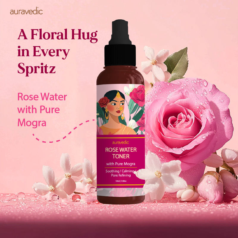 Rose Water Face Toner Spray Mogra Rose Water Spray Toner for Glowing Skin Toner Mist