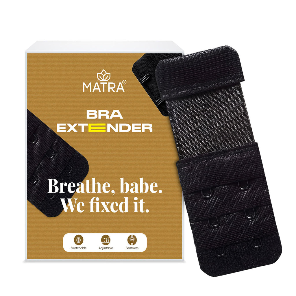 Bra Extender Stretchable Elastic Extension Strap Adjustable Buckle Clasp 2 Hook 3 Eye Black