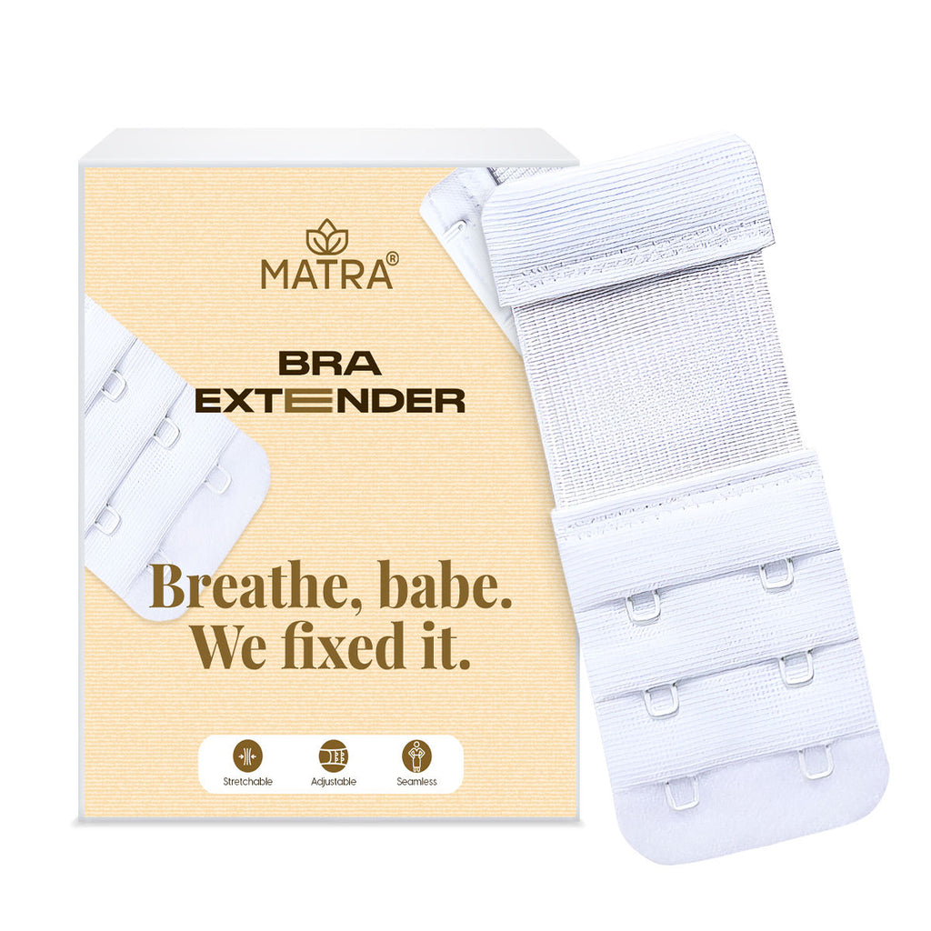 Bra Extender Stretchable Elastic Extension Strap Adjustable Buckle Clasp 2 Hook 3 Eye - White