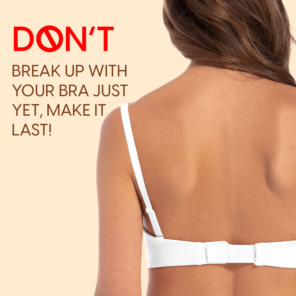 Bra Extender Stretchable Elastic Extension Strap Adjustable Buckle Clasp 2 Hook 3 Eye - White