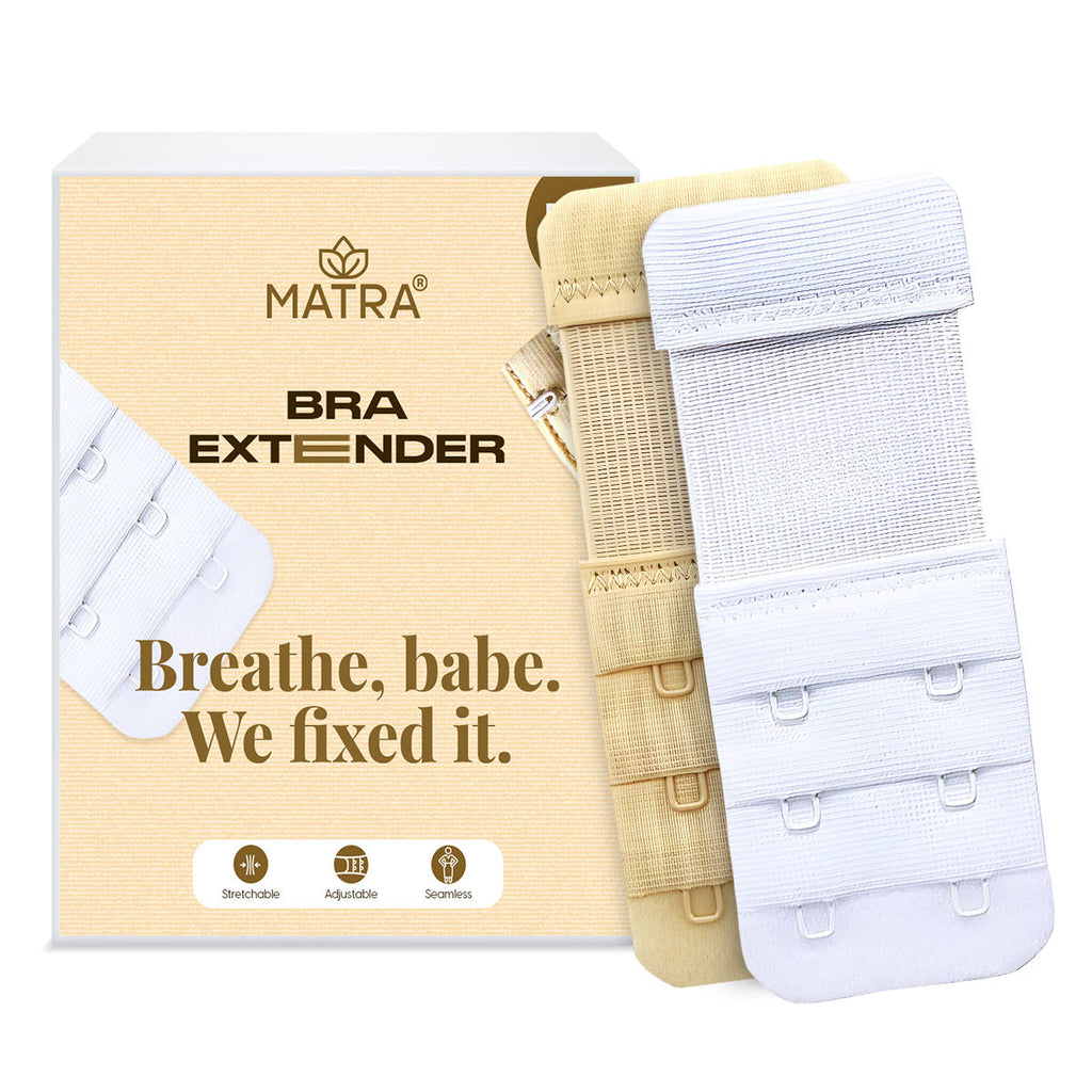 Bra Extender Stretchable Elastic Extension Strap Adjustable Buckle 2 Hook 3 Eye Beige White
