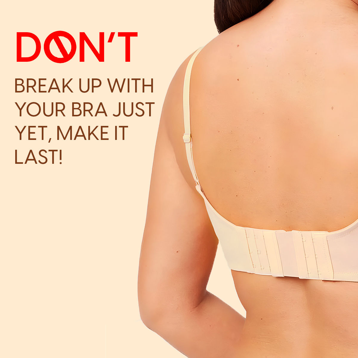 Bra Extender Stretchable Elastic Extension Strap Adjustable Buckle Clasp 3 Hook 3 Eye - Beige