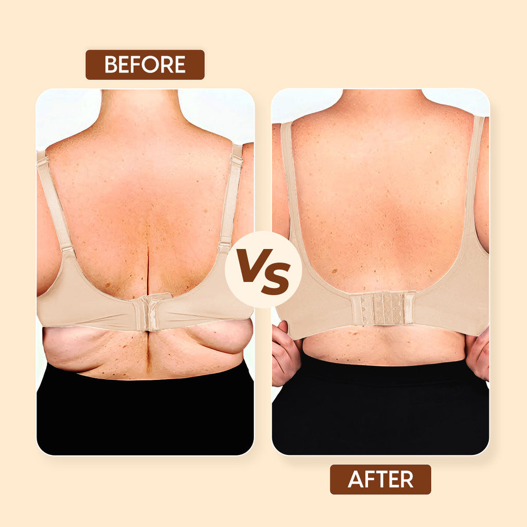 Bra Extender Stretchable Elastic Extension Strap Adjustable Buckle Clasp 3 Hook 3 Eye - Beige