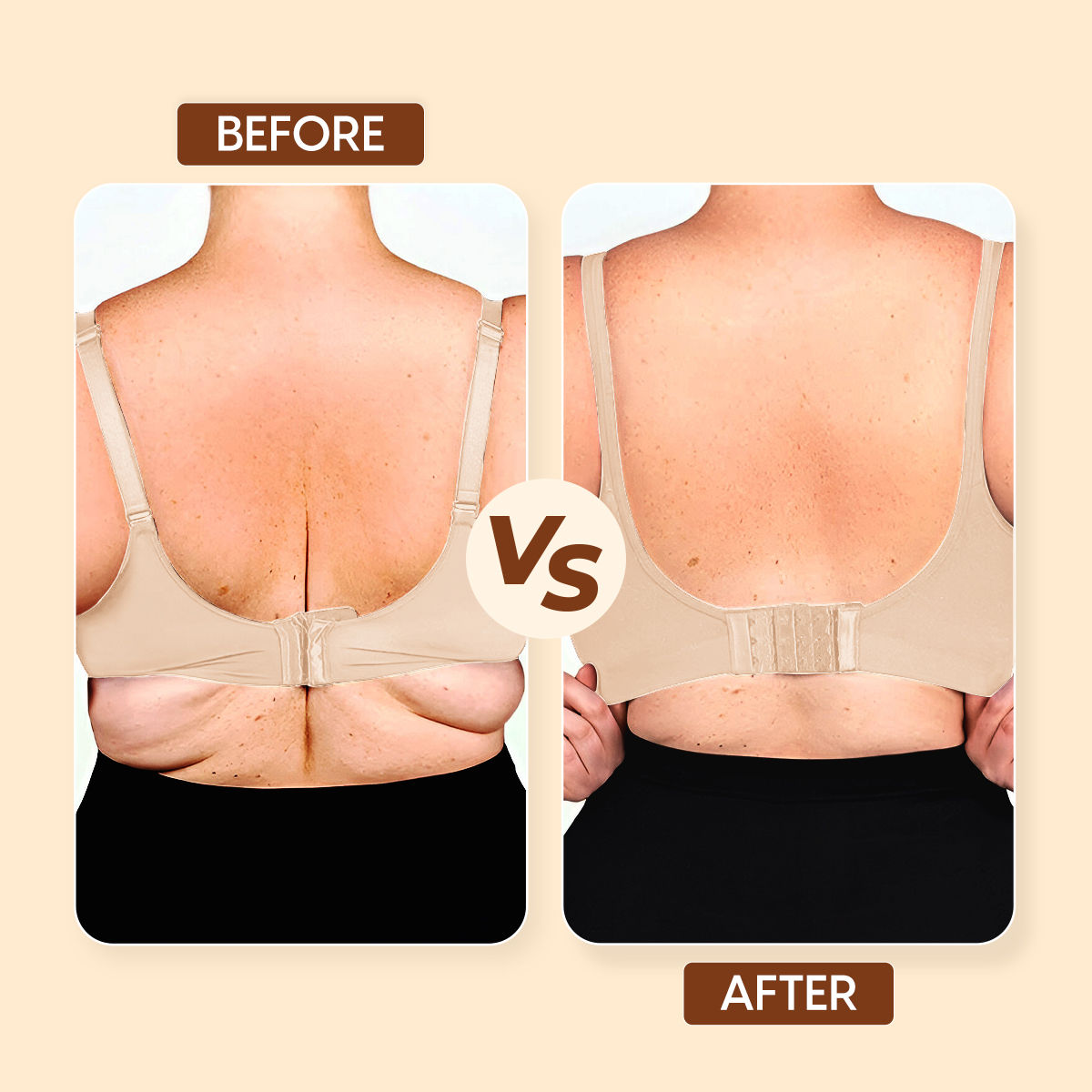 Bra Extender Stretchable Elastic Extension Strap Adjustable Buckle Clasp 3 Hook 3 Eye - Beige