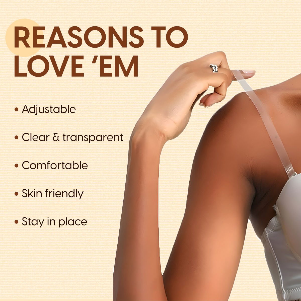 Transparent Bra Straps Adjustable Detachable Clear Invisible Reusable Silicone Elastic Straps