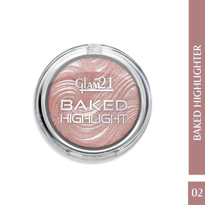Baked Highlighter With Silky Pigments & Mettalic Finish - Shade 02