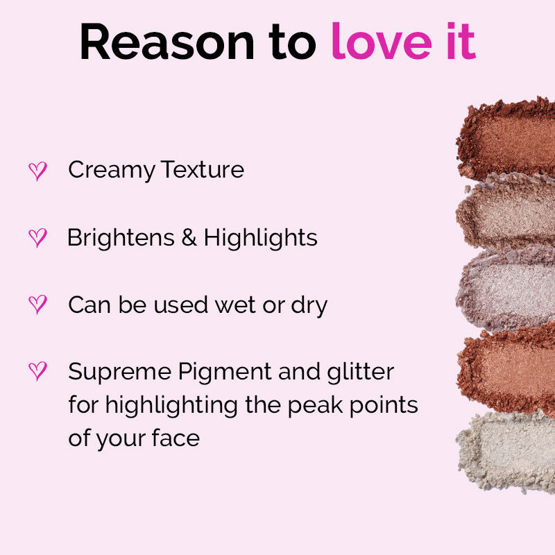 Baked Highlighter With Silky Pigments & Mettalic Finish