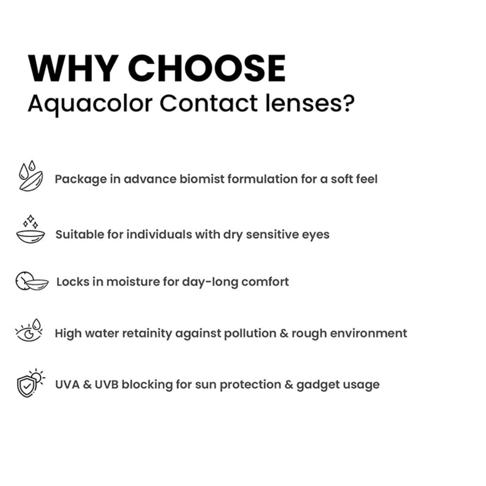 Aquacolor Daily Disposable Zero Power Colored Lenses