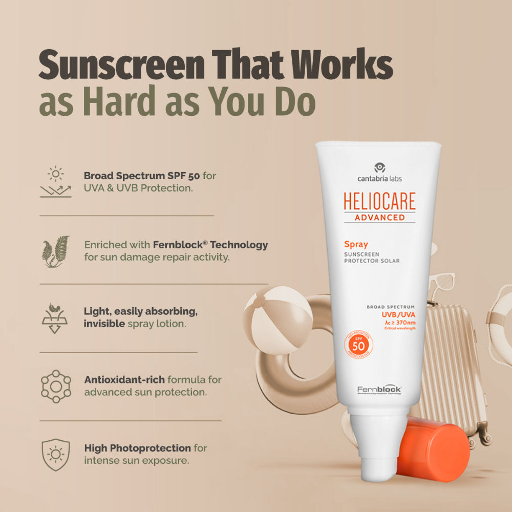 Body Sunscreen Spray SPF 50 Broad Spectrum, New Gen Uv Filters, Dewy Finish