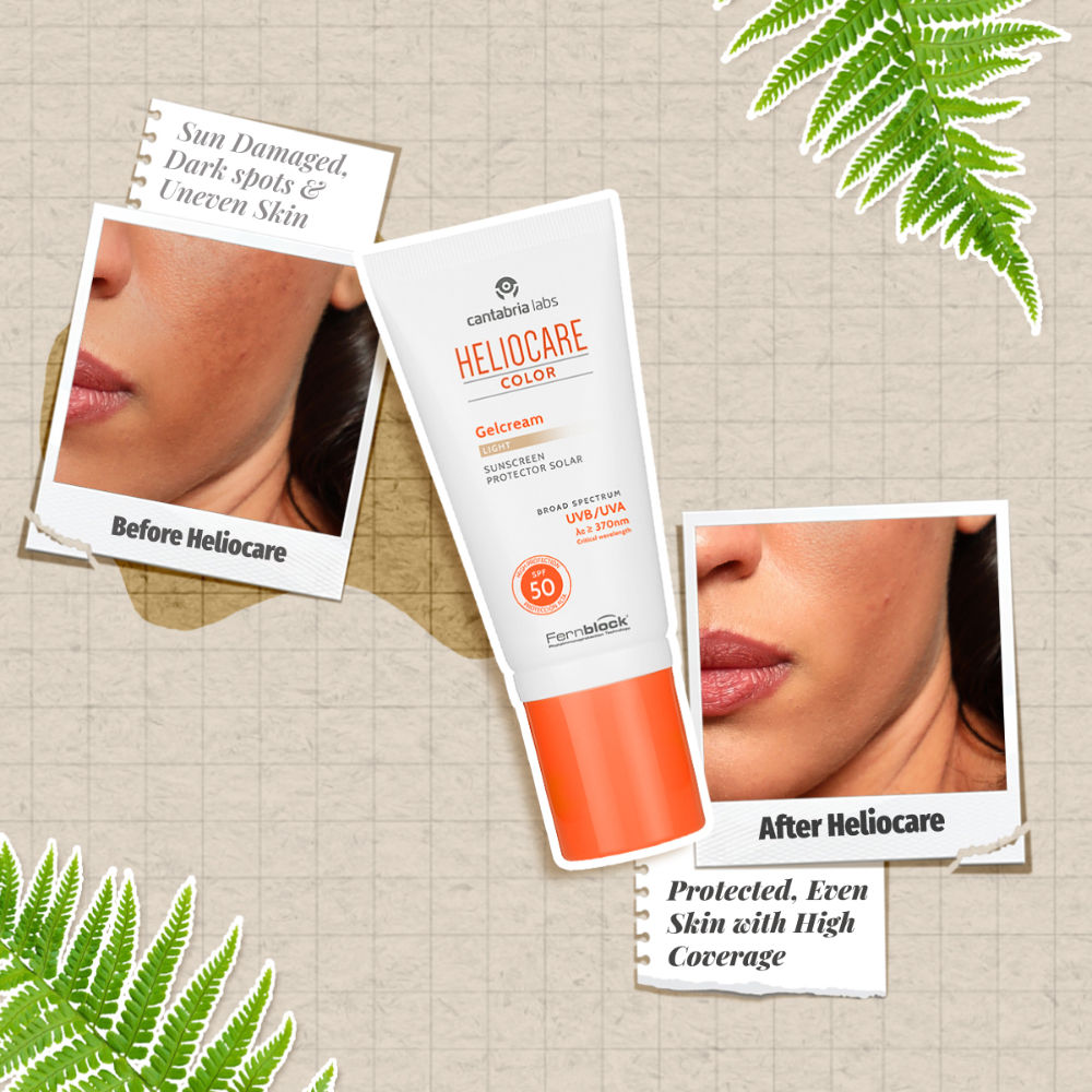 Color Gel Cream Tinted Sunscreen SPF 50 Uva & Uvb Protection, No White Cast, Dewy Finish