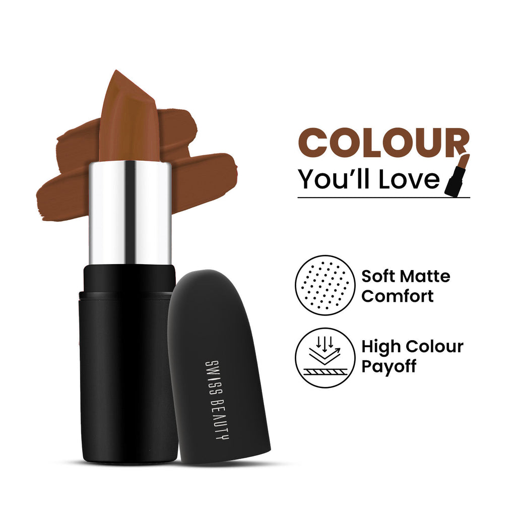 Pure Matte Lipstick , Non-Drying, Smooth Glide, Long Lasting - 226 Espresso