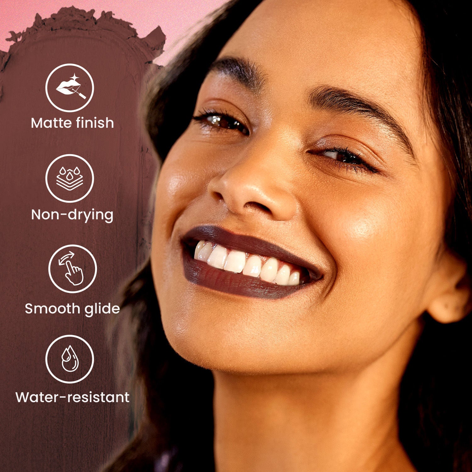 Pure Matte Lipstick , Non-Drying, Smooth Glide, Long Lasting