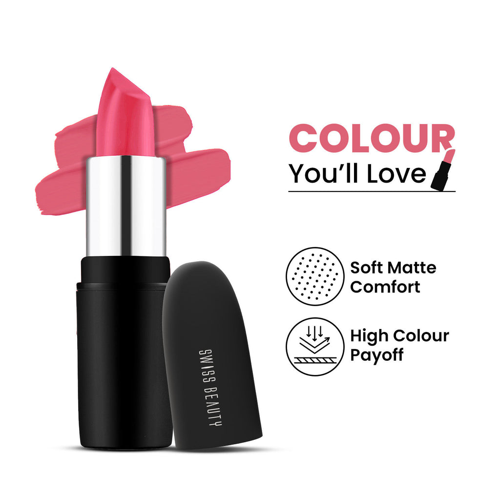 Pure Matte Lipstick , Non-Drying, Smooth Glide, Long Lasting - 216 Lust On