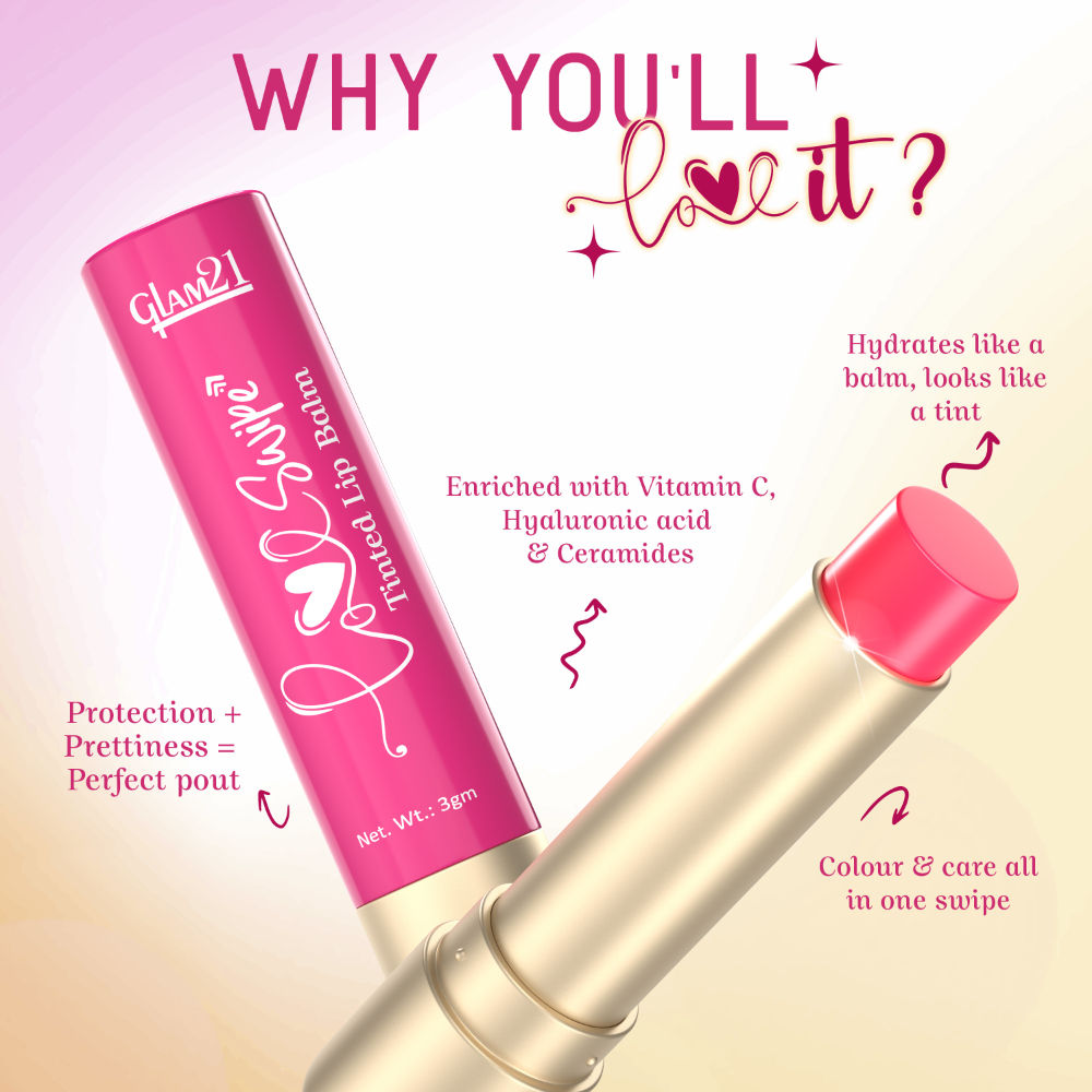 Love Swipe Tinted Lip Balm with Vitamin C, Hyaluronic Acid, Ceramide & SPF 30