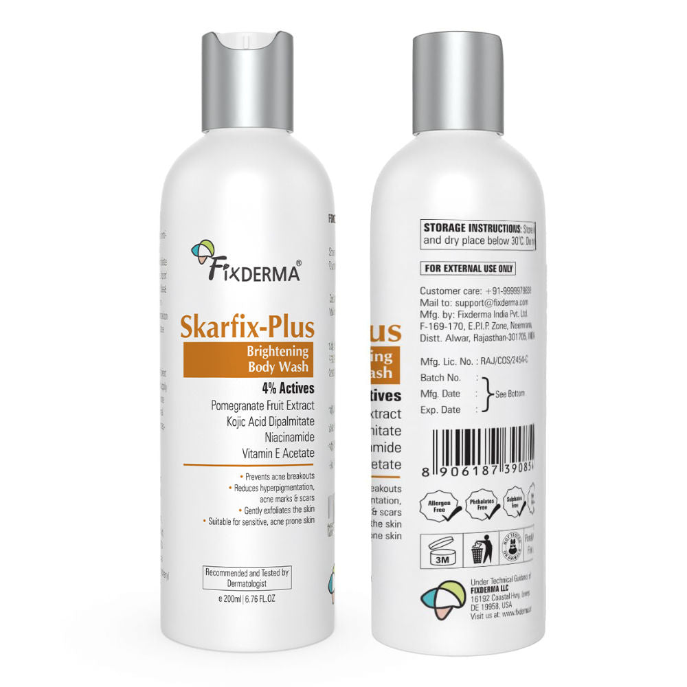 Skarfix Plus Brightening Body Wash with Kojic Acid & Niacinamide Body Wash Shower Gel