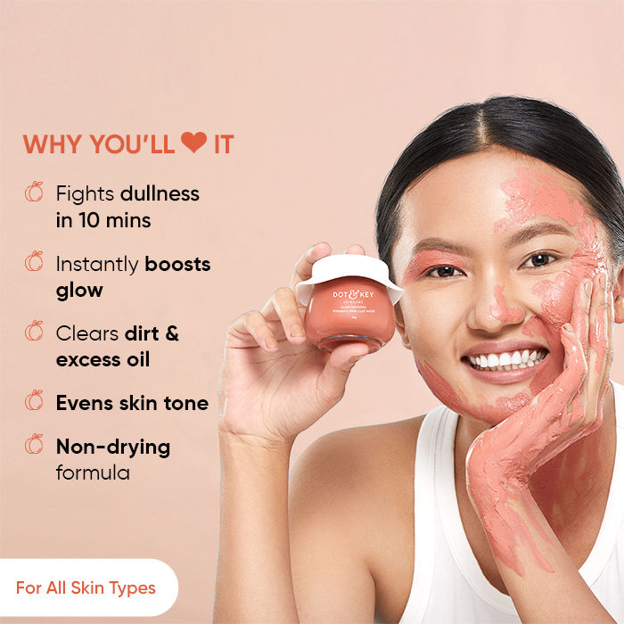 Pink Clay Face Mask For Glowing Skin With Vitamin C- Fades Dark Spots