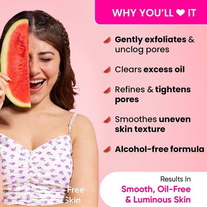 Watermelon Superglow Pore Tightening Toner With Glycolic, Exfoliates & Controls Excess Oil