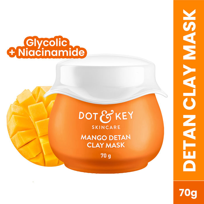 Mango Detan Clay Mask, With Alpha-Arbutin & Niacinamide, Clear Tan, Easy to Rinse Formula