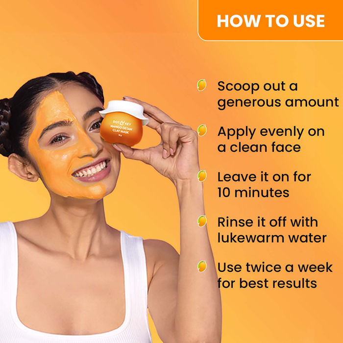 Mango Detan Clay Mask, With Alpha-Arbutin & Niacinamide, Clear Tan, Easy to Rinse Formula