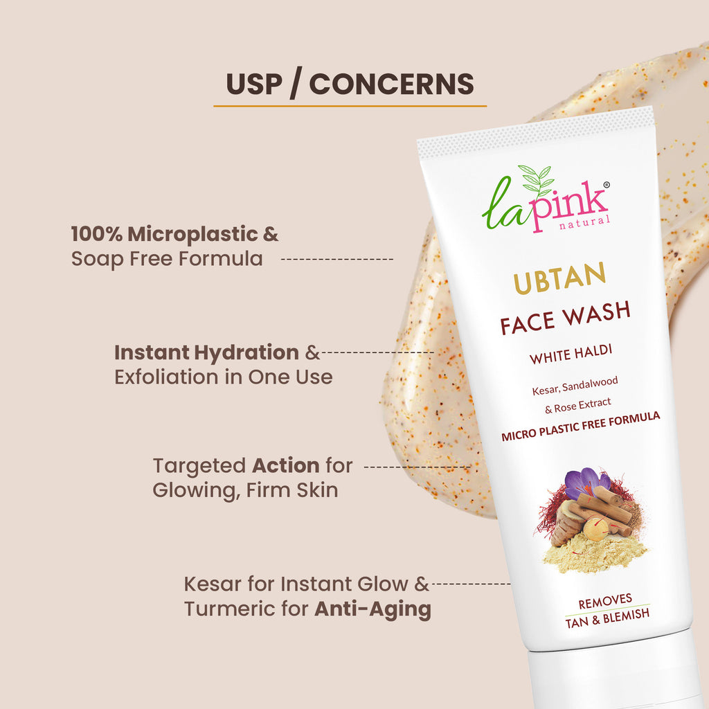 Ubtan Face Wash Exfoliates Brightens Skin Removes Tan And Impurities With Walnut Beads