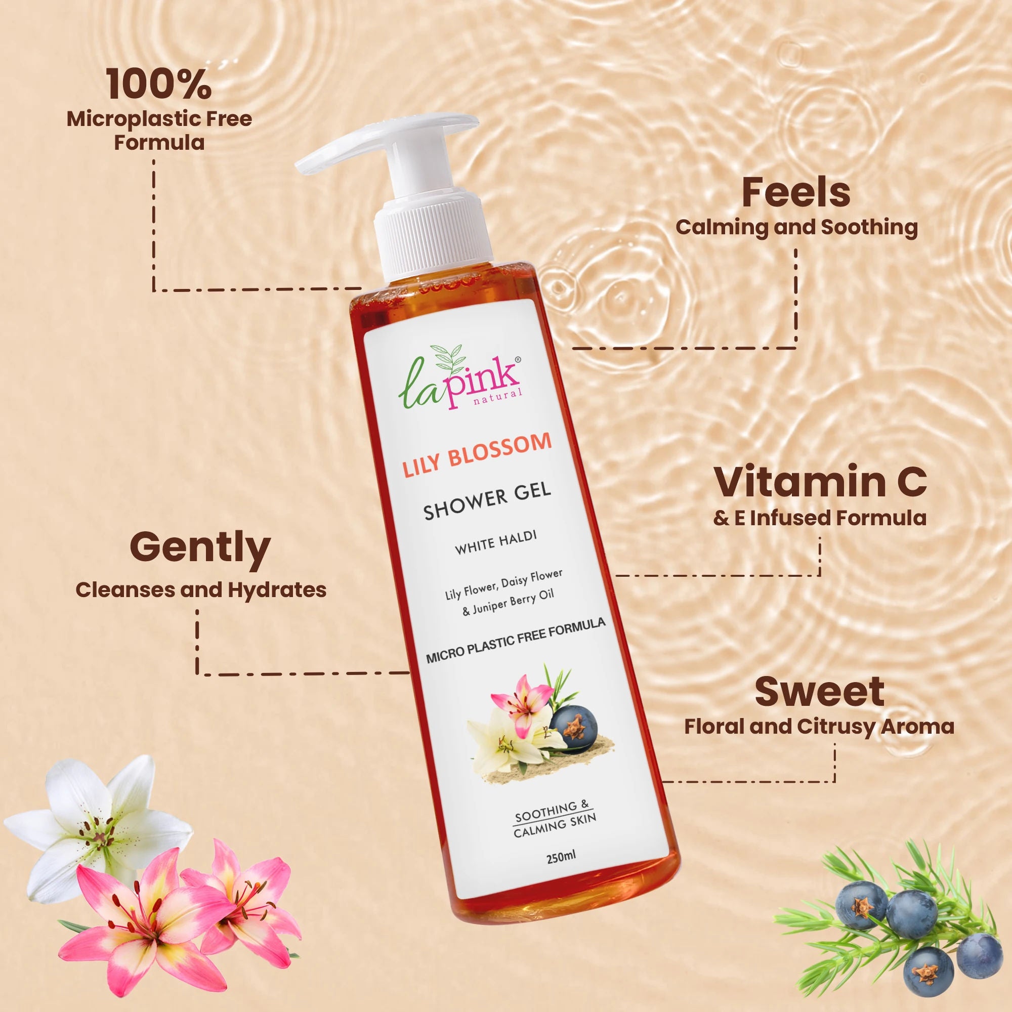 Lily Blossom Shower Gel Deep Hydration Skin Smoothing Calming Even Tone Body Wash