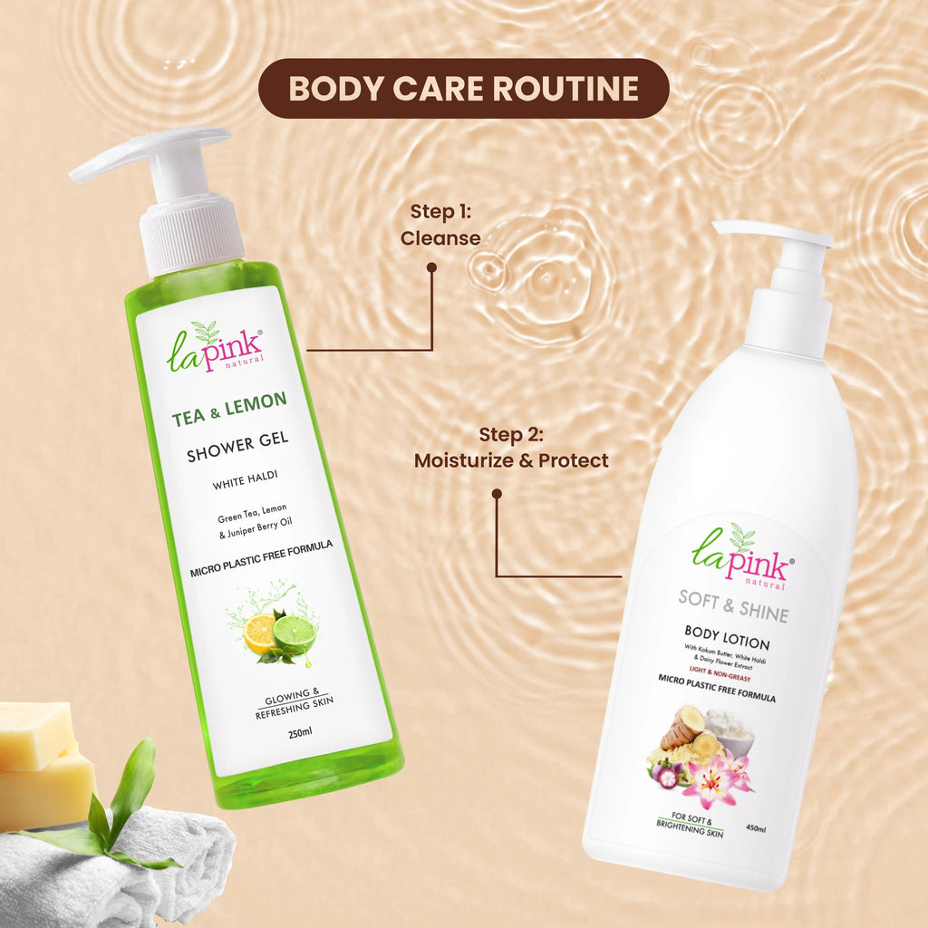 Tea Lemon Shower Gel White Haldi Glowing Refreshing Skin Deep Cleansing Body Wash