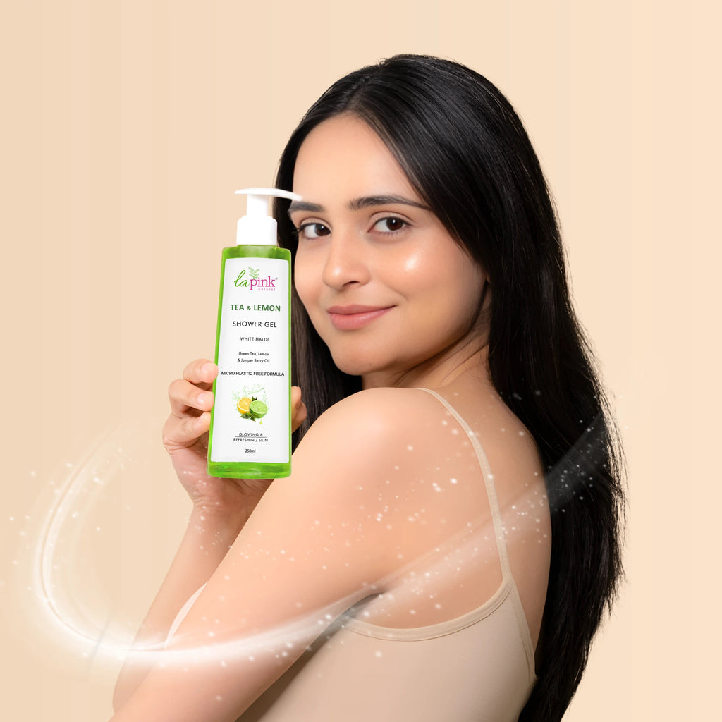 Tea Lemon Shower Gel White Haldi Glowing Refreshing Skin Deep Cleansing Body Wash