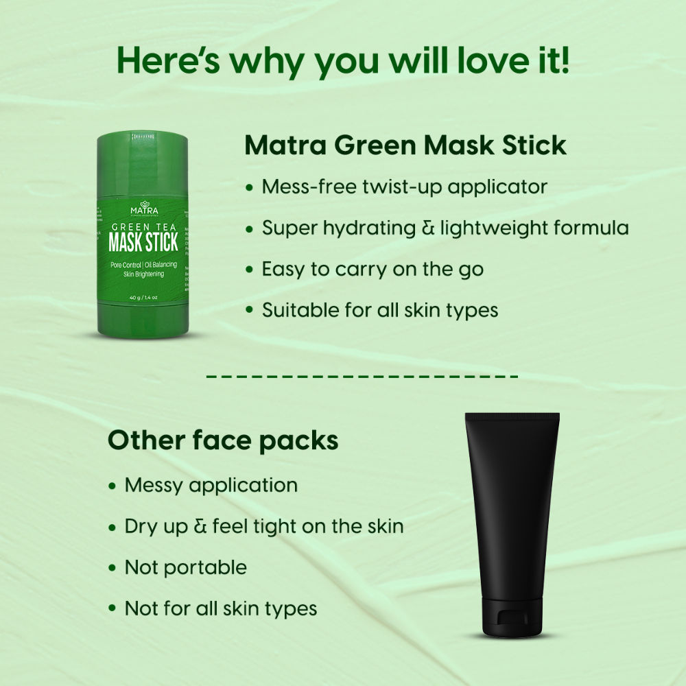 Green Tea Mask Stick For Pore Control, Oil Balancing & Skin Brightening