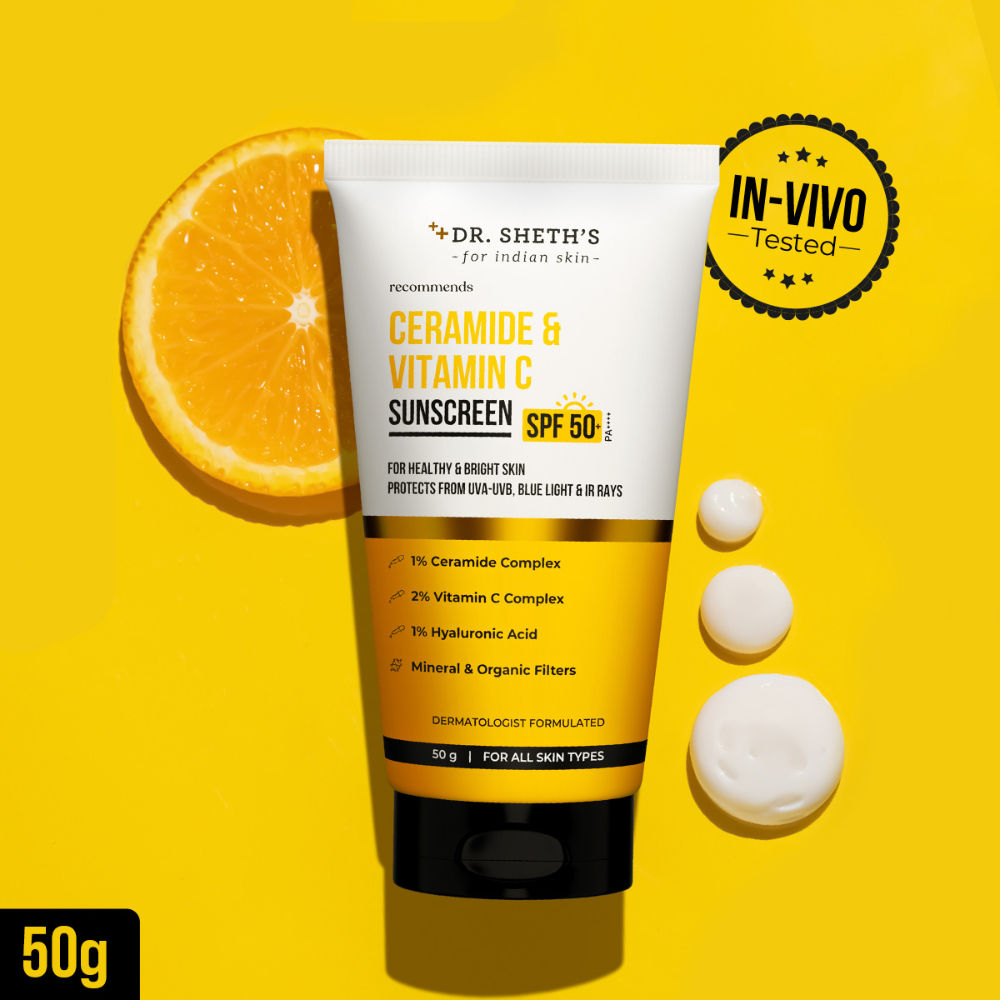 Ceramide & Vitamin C Sunscreen SPF 50+ PA++++ In-Vivo Tested for Bright Skin