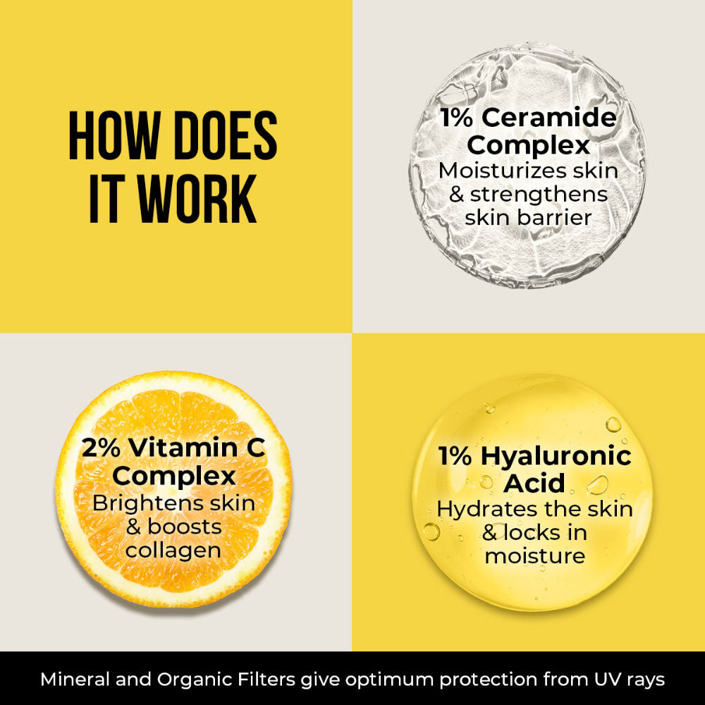 Ceramide & Vitamin C Sunscreen SPF 50+ PA++++ In-Vivo Tested for Bright Skin