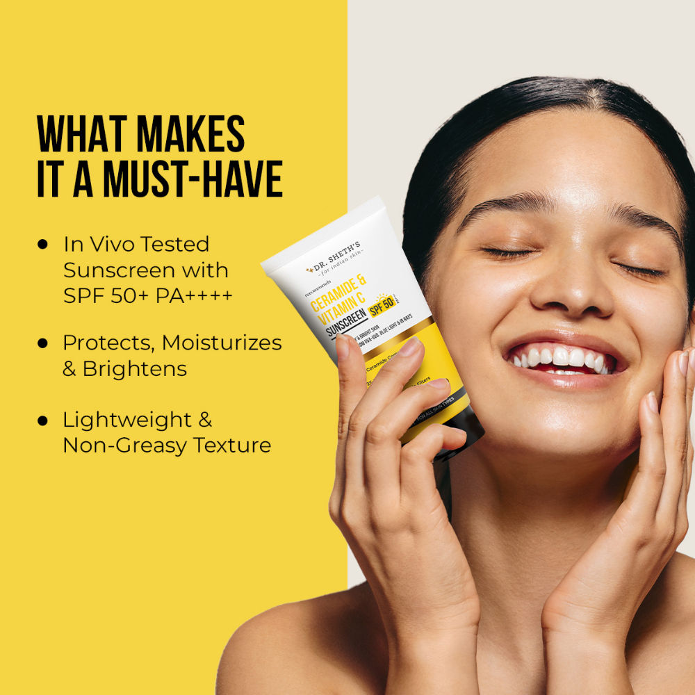 Ceramide & Vitamin C Sunscreen SPF 50+ PA++++ In-Vivo Tested for Bright Skin