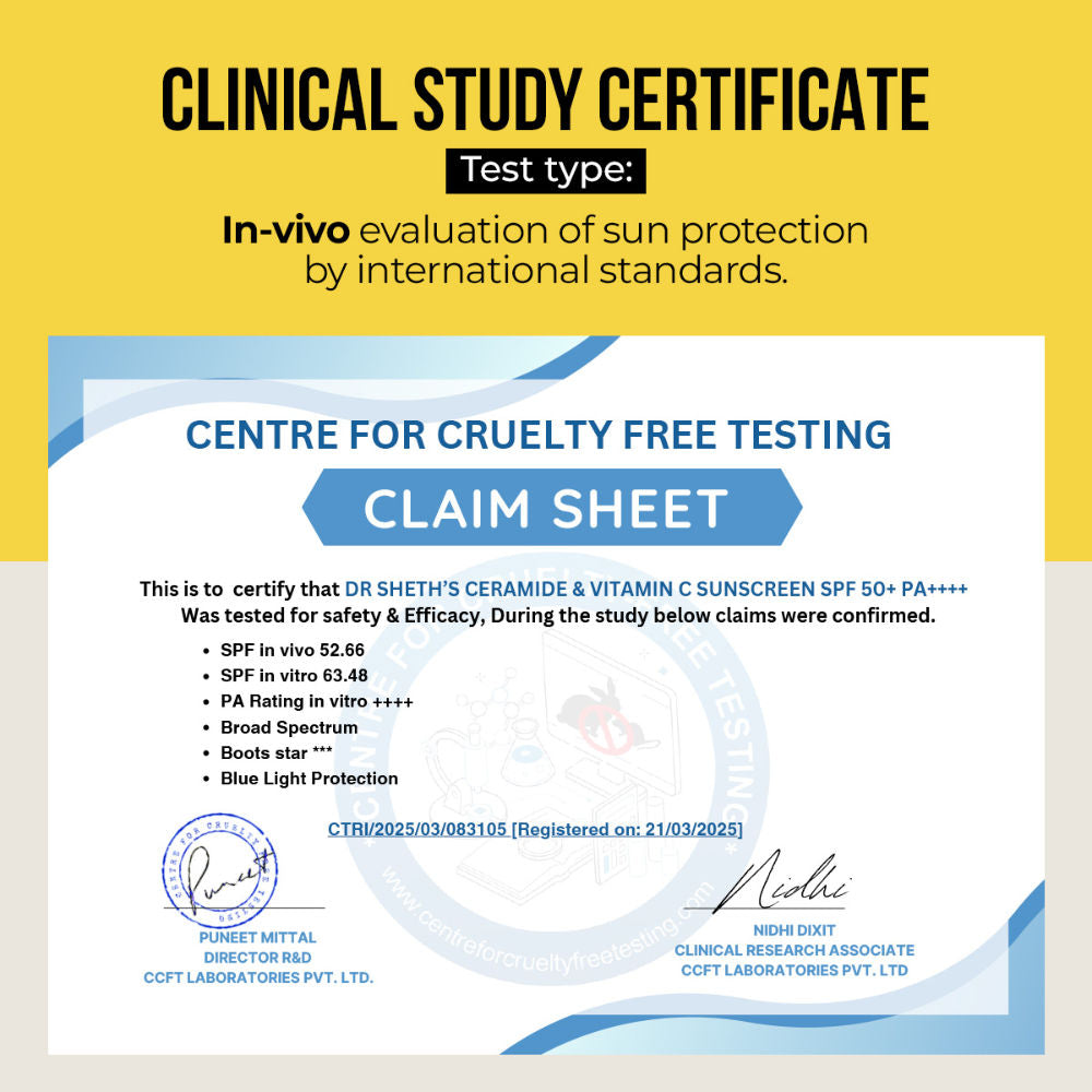 Ceramide & Vitamin C Sunscreen SPF 50+ PA++++ In-Vivo Tested for Bright Skin