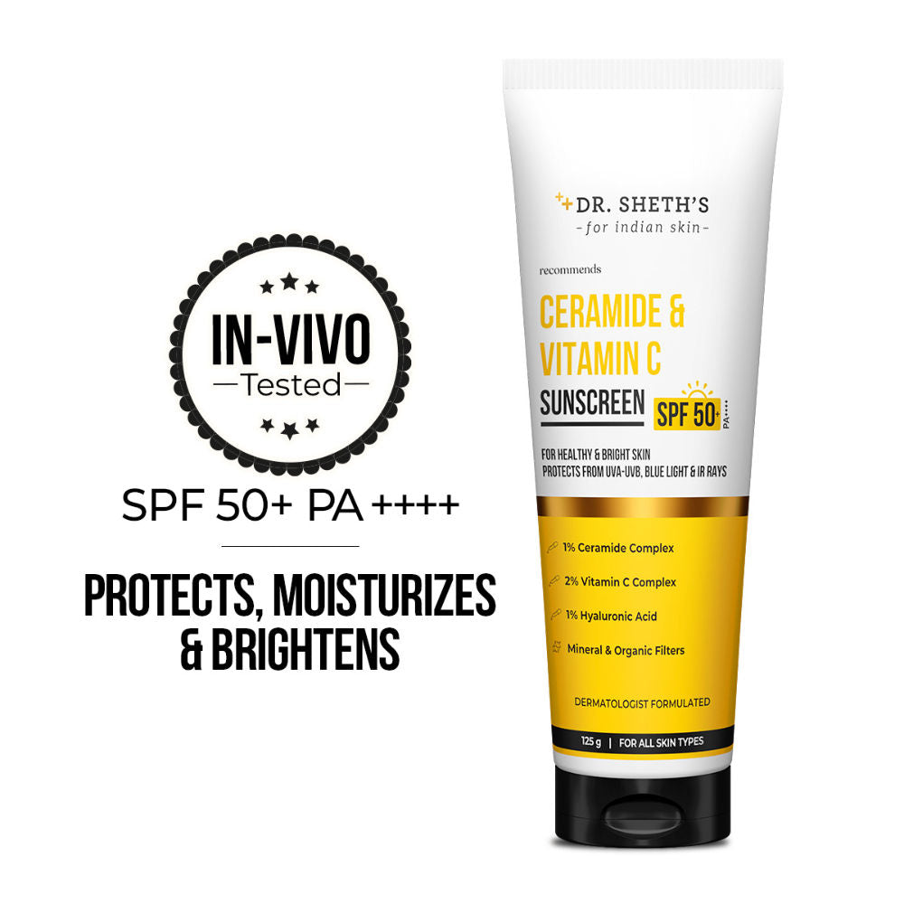 Ceramide & Vitamin C Sunscreen SPF 50+ PA++++ In-Vivo Tested for Bright Skin