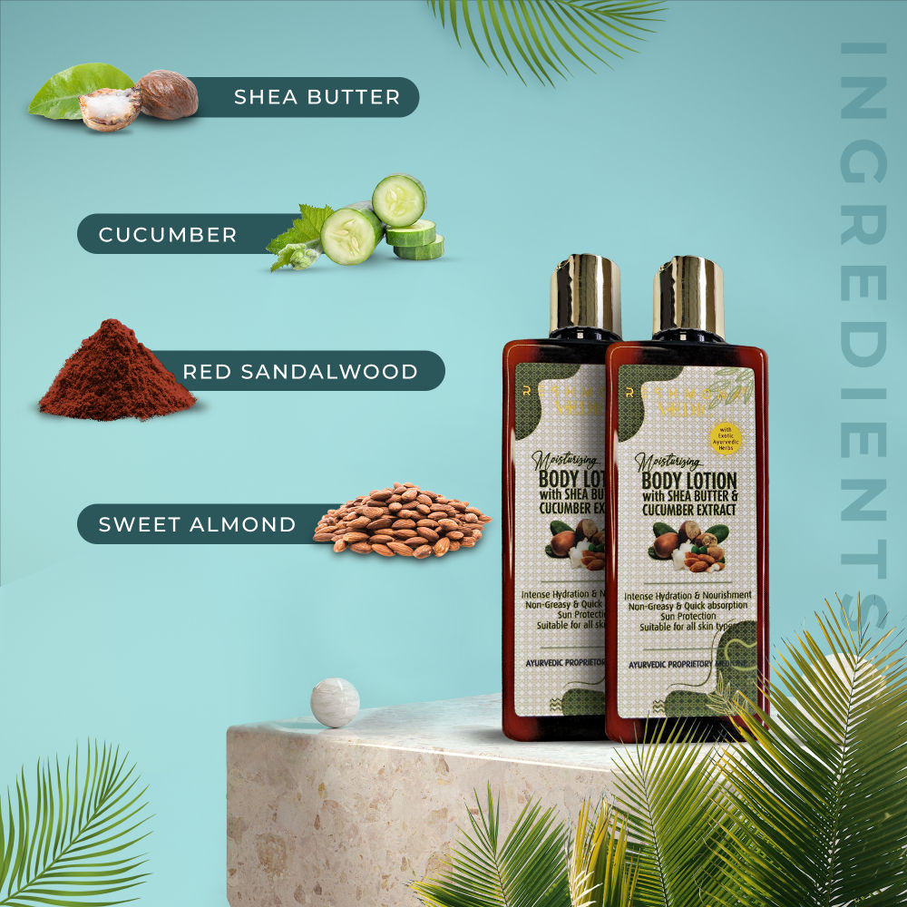 Vedic Moisturizing Body Lotion With Shea Butter And Cucumber Extract
