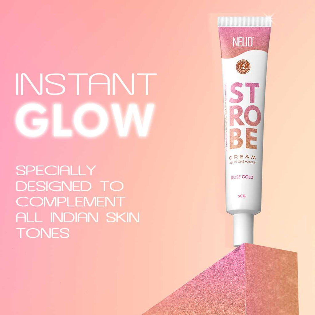 Strobe Cream Rose Gold For Glowing Skin With Hyaluronic Acid & Cocoa Butter