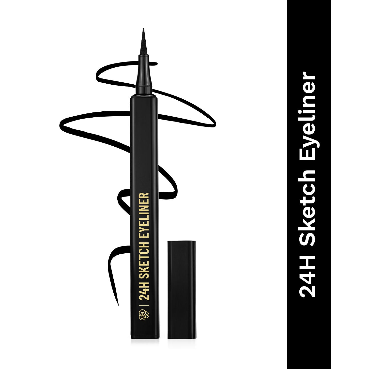24H Sketch Eyeliner - 0.2mm Precision Tip, Deep Black Matte Finish, Waterproof & Smudgeproof