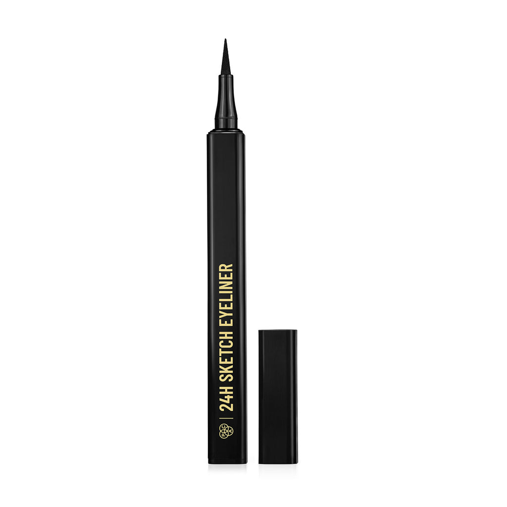 24H Sketch Eyeliner - 0.2mm Precision Tip, Deep Black Matte Finish, Waterproof & Smudgeproof