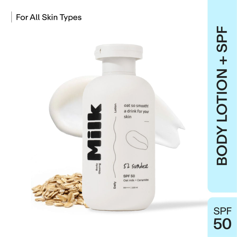 Body Glazing Milk SPF 50+ PA++++ Sunscreen Body Lotion, Moisturizes & Prevents Tan