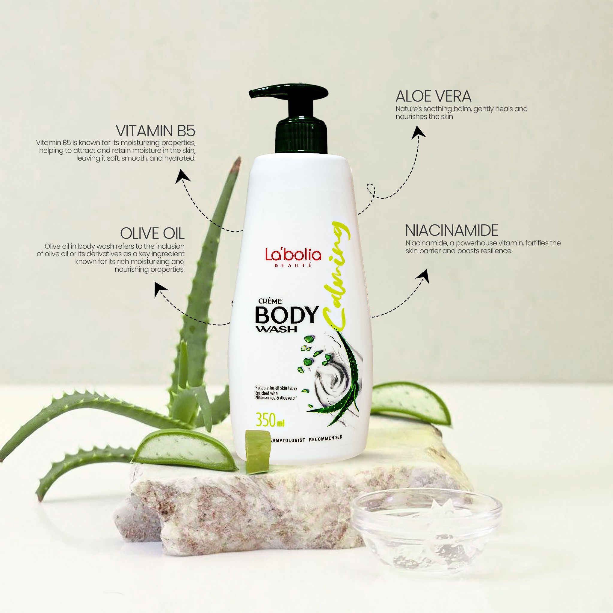 Crème & Aloe Vera Body Wash - Prevents Body Acne - Shower Gel, Pack Of 1