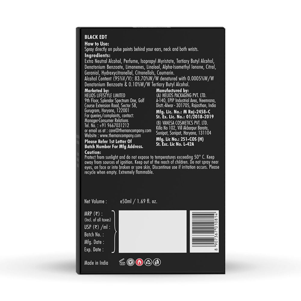 Classic Black Eau De Toilette for Men